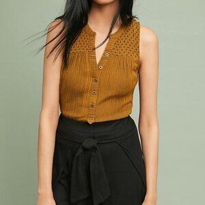 Akemi + Kin Marais Swing Top anthropologie Sleeveless Embroidered Size 2